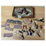 VINTAGE PLASTIC COWBOY AND INDIAN FIGURES (QTY),