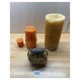 TIKI CITEONELLA CANDLE, WELCOME OWL FIGURINE,