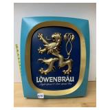 LOWENBRAU VTG PLASTIC WALL SIGN W/ LION EMBLEM,