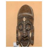 HAND-CARVED WOODEN WALL MASK, INDONESIAN ORIGIN,