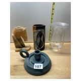 DECORATIVE ITEMS, INCL ONYX HORSE HEAD FIGURINE,