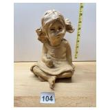 DAVE SOLOMON D.J.G. SCULPTED CLAY GIRL FIGURINE,