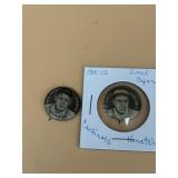 SWEET CAPORAL CIGARETTES BASEBALL PLAYER PINS