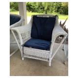 ALLEN + ROTH WHITE WICKER ROCKING CHAIR, BLUE
