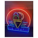 ICE CREAM NEON SIGN, MULTICOLORED GLASS TUBING,
