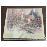 DACINA DARTON SIGNED WATERCOLOR PRINT, COTTAGE