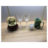 VTG CHRISTMAS SNOW GLOBE W/ REINDEER, LUMINARC