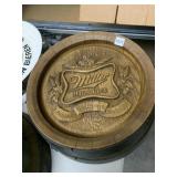 MILLER HIGH LIFE BEER BARREL HEAD SIGN, MOLDED