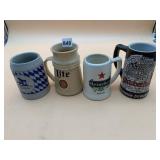 VTG BEER MUGS, INCLUDES LOWENBRAU-KELLER