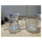 VTG PRESSED GLASS CREAMER AND SUGAR BOWL SET,