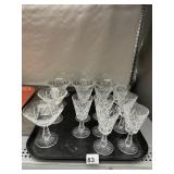 CUT CRYSTAL STEMWARE W/ DIAMOND PATTERN (16).