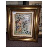 VTG REVERSE PAINTED GLASS ART, 