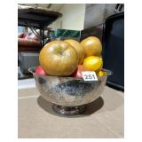 VIKING PLATE FOOTED SERVING BOWL, SILVER-TONE