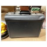 SOLO ROLLING BRIEFCASE, BLACK FAUX LEATHER,