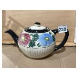 ASTER HAND PAINTED TEAPOT, CERAMIC, FLORAL MOTIF,