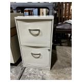 METAL TWO-DRAWER FILING CABINET, OFF-WHITE