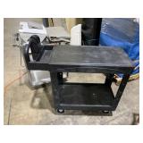 RUBBERMAID UTILITY CART, BLACK PLASTIC,