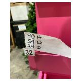 FRENCH PROVINCIAL DISPLAY SHELF , PINK PAINTED