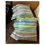 DECORATIVE THROW PILLOWS, MULTICOLORED STRIPED