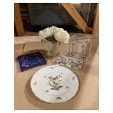 HEREND HUNGARY PORCELAIN PLATE, HAND-PAINTED BIRD