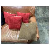 ASSORTED DECORATIVE THROW PILLOWS, TEXTURED BROWN