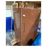VTG REFRIGERATOR, BROWN ENAMEL FINISH, CHROME