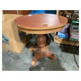 VTG ROUND PEDESTAL TABLE, WOOD CONSTRUCTION,