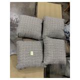 DECORATIVE THROW PILLOWS, GREY AND WHITE