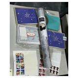 ASSORTED STATIONERY, THANK YOU CARDS, MAP TABLE