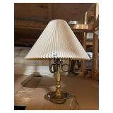 VTG BRASS TABLE LAMP, THREE-LIGHT CANDELABRA