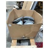 INDUSTRIAL WHEELS, GREY RUBBER TIRES, METAL HUBS,