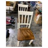 DINING CHAIRS, TWO-TONE FINISH, CREAM PAINTED