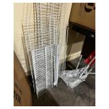 WIRE SHELVING COMPONENTS, WHITE COATED METAL,