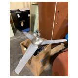 CEILING FAN, BRUSHED NICKEL FINISH, THREE BLADES,