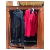 SAG HARBOR BLAZER, RED WOOL W/ BLACK VELVET