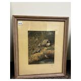 LYNN BOGUE HUNT, GAME BIRD PRINT, 1945, WOOD