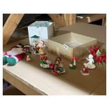 ASSORTED CHRISTMAS ORNAMENTS, SANTA FIGURES,