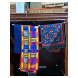 ECHO SILK SCARVES, PR, VIBRANT GEOMETRIC AND