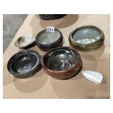 STUDIO POTTERY BOWLS, EARTHENWARE, VARIEGATED