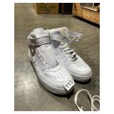 NIKE AIR FORCE 1 MID SNEAKERS, WHITE LEATHER