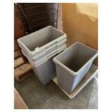PLASTIC RECYCLING BINS, GREY, RECTANGULAR,