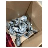 INDUSTRIAL SWIVEL CASTERS, METAL PLATES, GREY