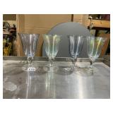 IRIDESCENT GLASS GOBLETS, VARYING SIZES, CLEAR