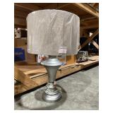 TABLE LAMP, MATTE SILVER FINISH, URN SHAPE BASE,