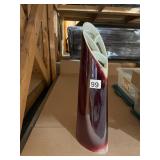CERAMIC VASE, TALL SLENDER FORM, DEEP BURGUNDY TO