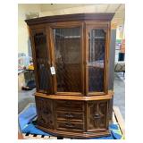 VTG CHINA CABINET, WOOD CONSTRUCTION, LEADED