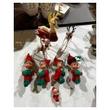 VTG CHRISTMAS ORNAMENTS, FLOCKED REINDEER