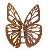 HEAVY BUTTERFLY SCULPTURE, RUSTED METAL, PIERCED