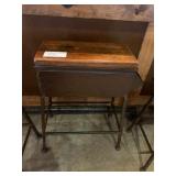 INDUSTRIAL METAL  AND  WOOD TOP, STOOL 30" H X