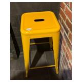 INDUSTRIAL METAL BAR STOOL, YELLOW POWDER-COAT